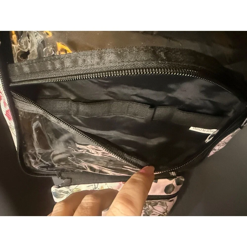 Bang & Carson Hanging Travel Toiletry Storage Bag Light Pink Floral   NWT
